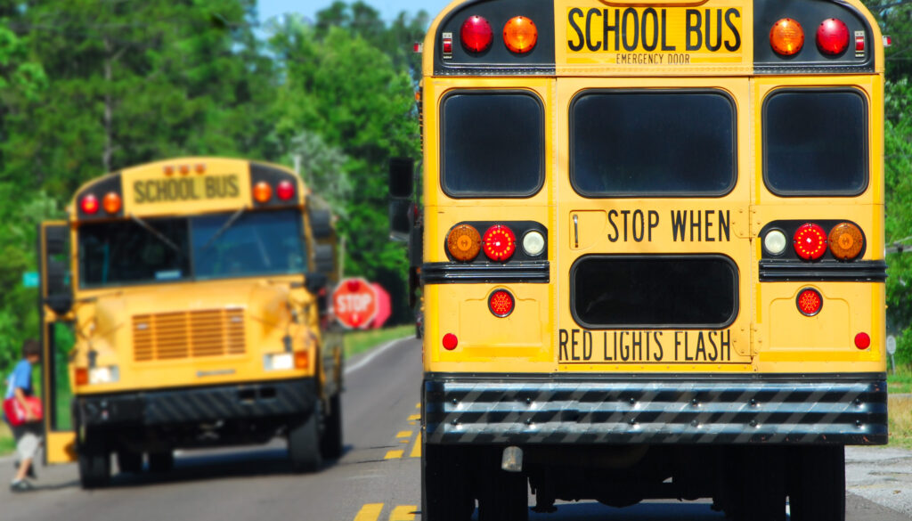 school bus picking up kids