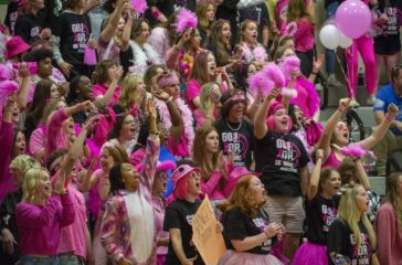 UCA dig pink students