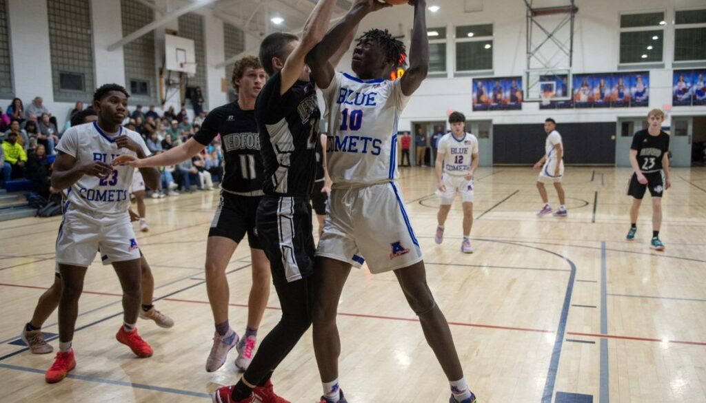 Asheboro boys J Stanback shoots v Ledford Feb2023