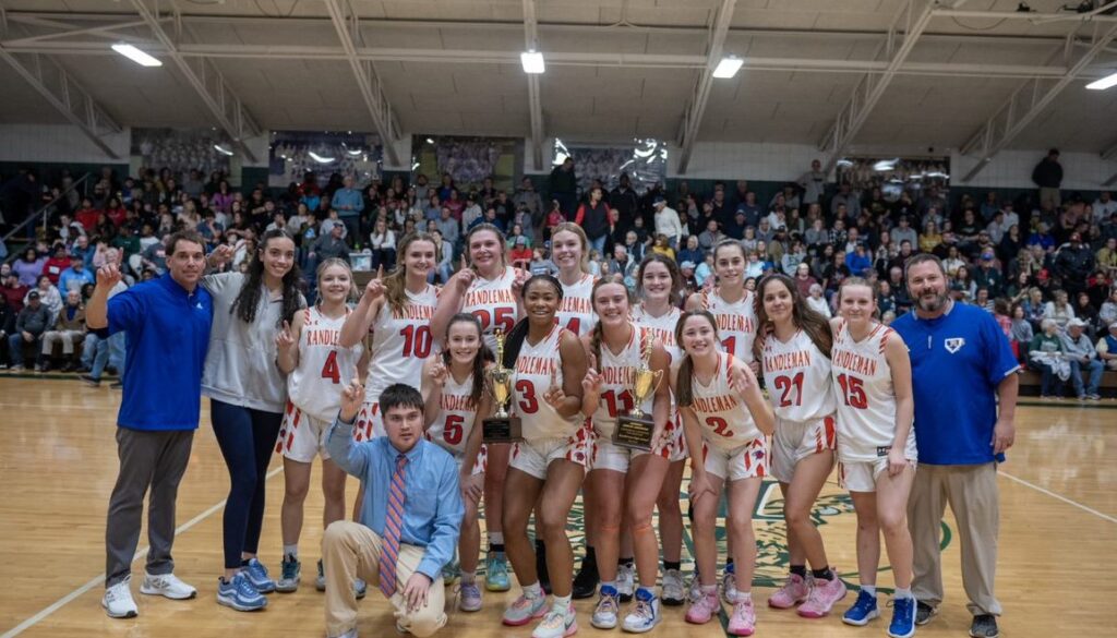 Randleman girls after PAC Tourney final Feb2023