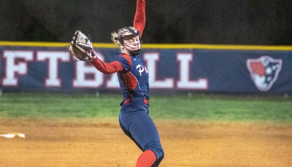 PG softball Emma Mazzarone pitches v Oak Grove 2023