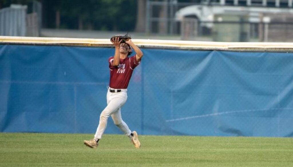 Post 45 Alex Martinez makes outfield catch v Chatham 2023